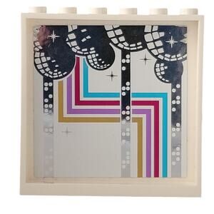 LEGO White Brick Disco Balls 1x6x5 59349pb104 41117‎ Pop Star TV Studio Parts